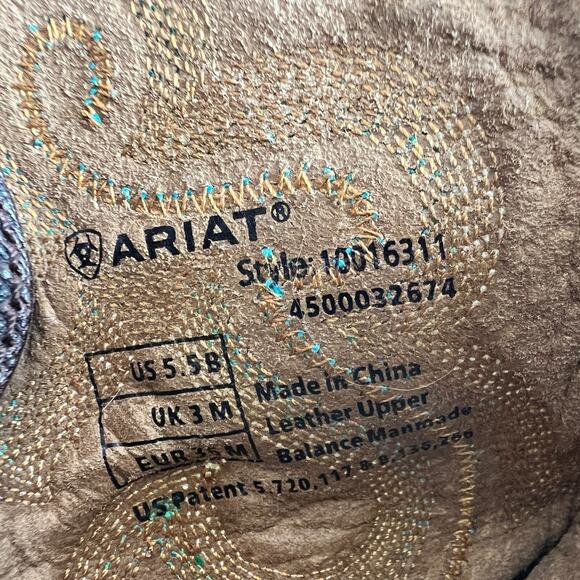 Ariat Quickdraw Western Boot Womens 5.5 Brown Lime Cowgirl Square Toe 10016311 - Picture 10 of 10